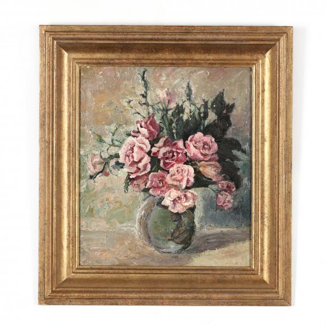 a-vintage-still-life-painting-with-pink-roses