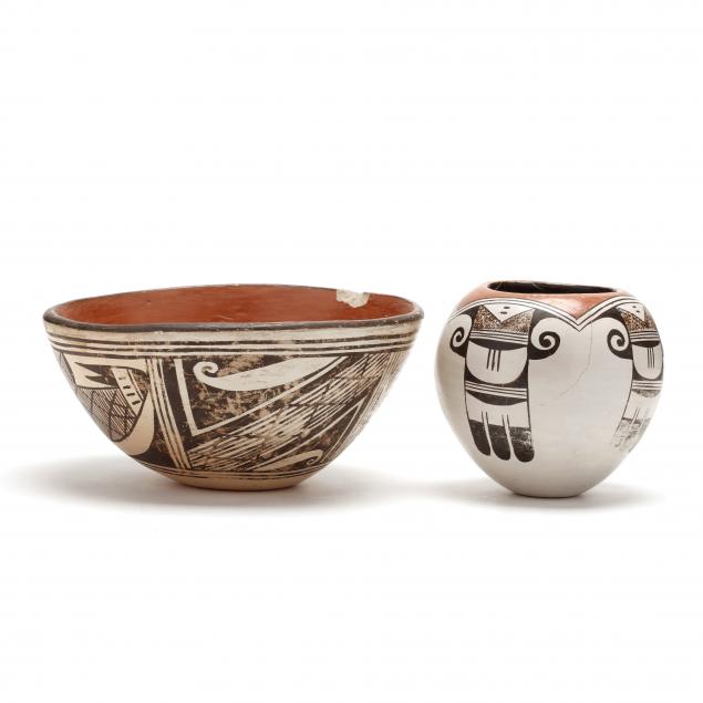 vintage-hopi-bowl-and-small-southwestern-pot