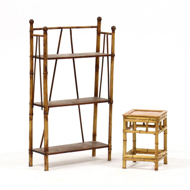 vintage-bamboo-shelf-and-low-stand