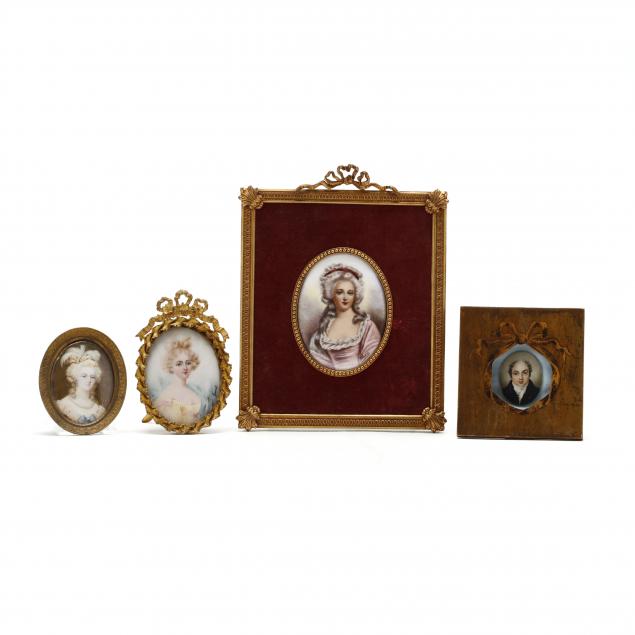 four-antique-miniature-portraits