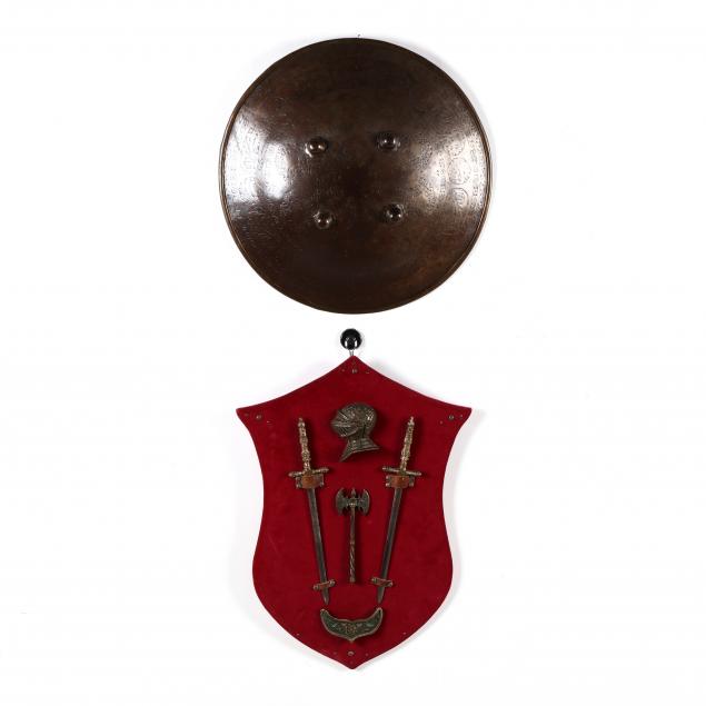 vintage-italian-diminutive-armorial-plaque-and-persian-shield