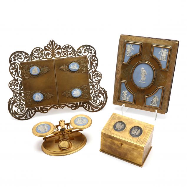 four-victorian-wedgwood-decorated-desk-accessories