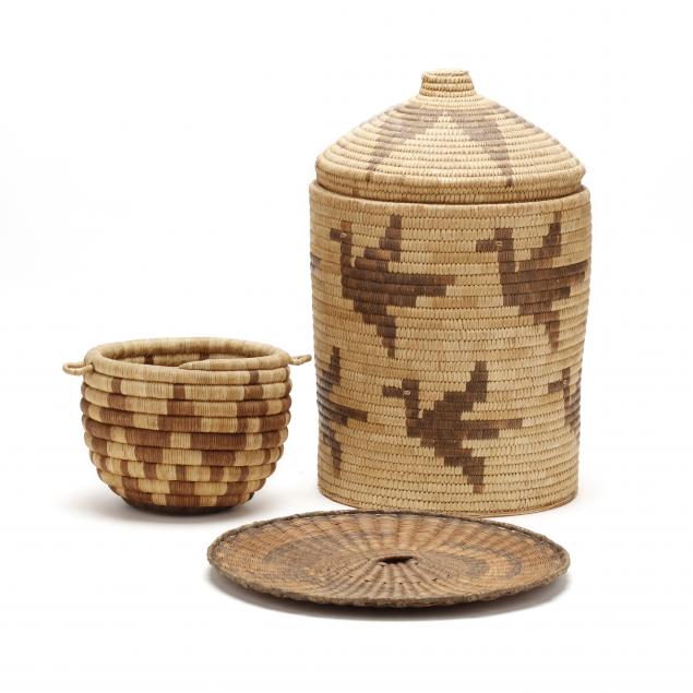 three-vintage-hopi-woven-baskets