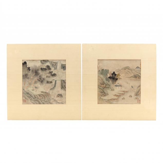 two-chinese-watercolor-paintings