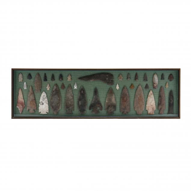 decorative-shadowbox-frame-with-36-native-american-points-and-blades