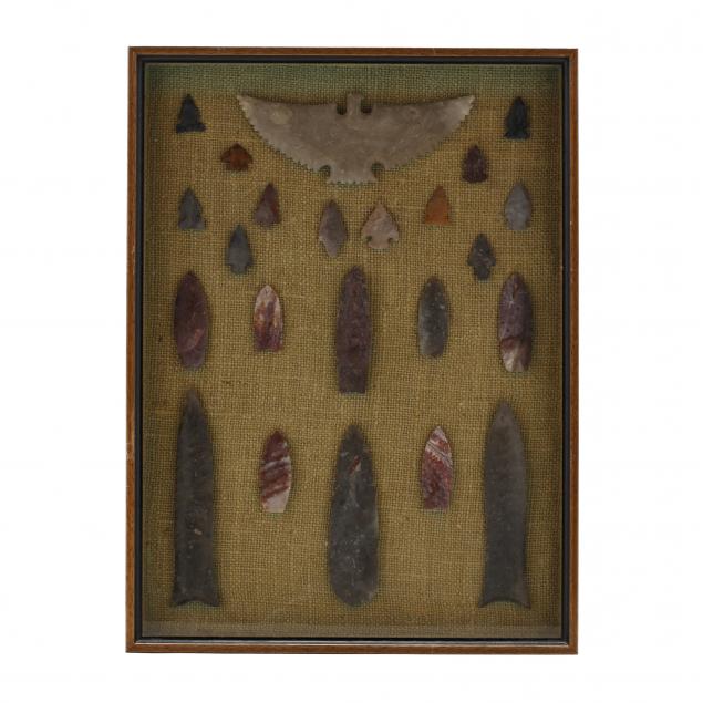 decorative-shadowbox-frame-with-23-native-american-lithics
