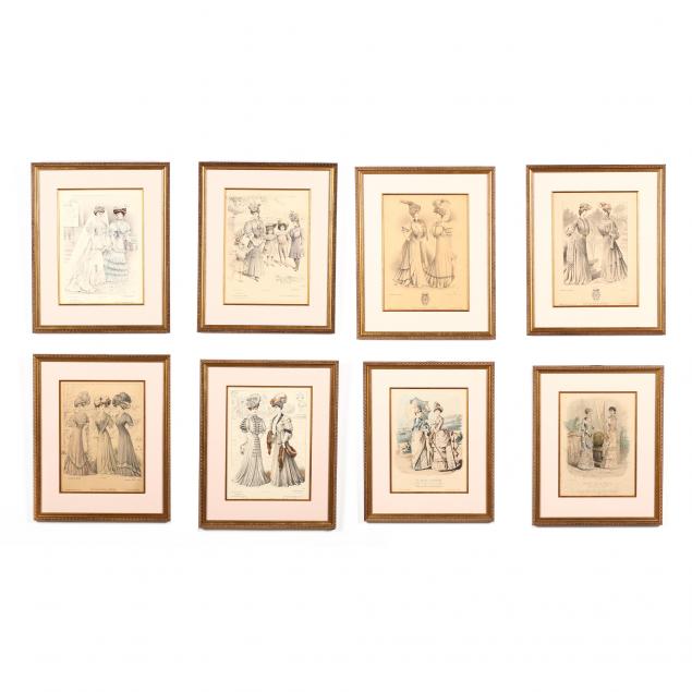 eight-antique-framed-french-fashion-plates