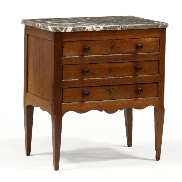 antique-french-oak-marble-top-commode