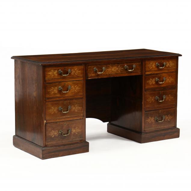 edwardian-inlaid-rosewood-kneehole-desk