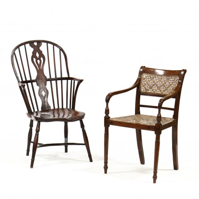 two-antique-english-armchairs