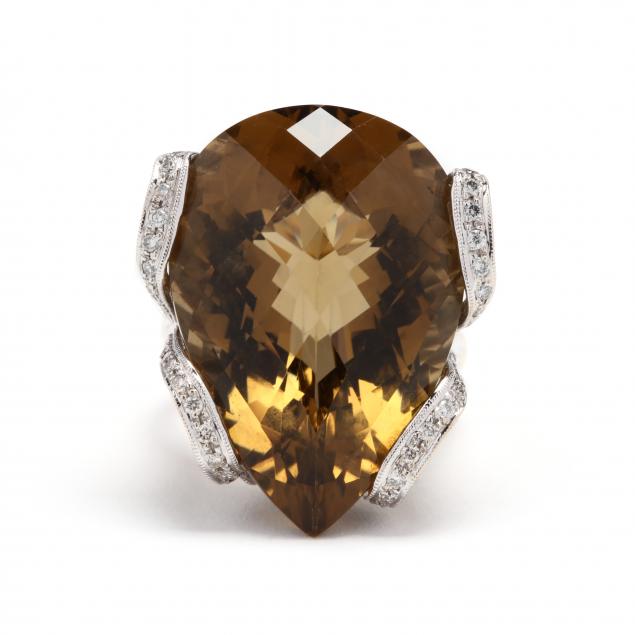 a-bold-18kt-white-gold-smoky-quartz-and-diamond-ring