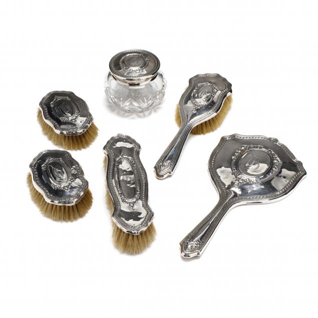 a-six-piece-sterling-silver-vanity-set