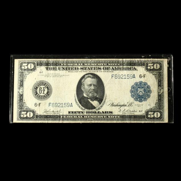 large-size-series-1914-blue-seal-50-federal-reserve-note