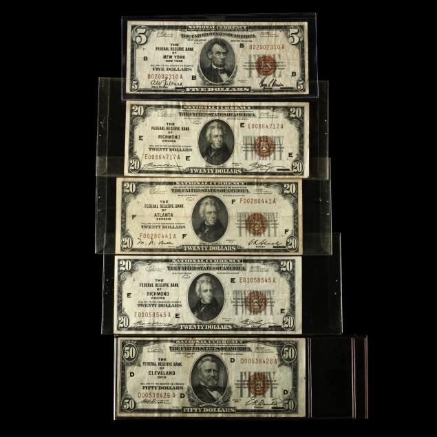 five-examples-of-series-1929-national-currency