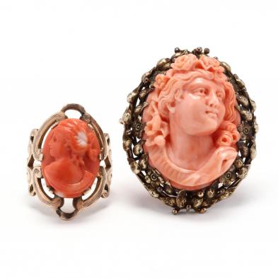vintage-gold-and-coral-jewelry-items