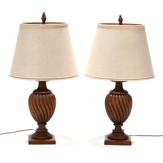 pair-of-carved-wood-urn-table-lamps