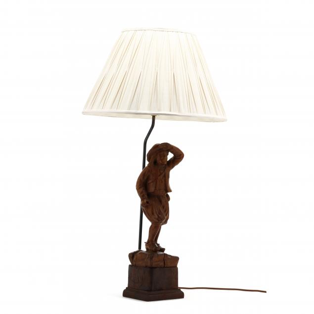 vintage-carved-wood-figural-table-lamp