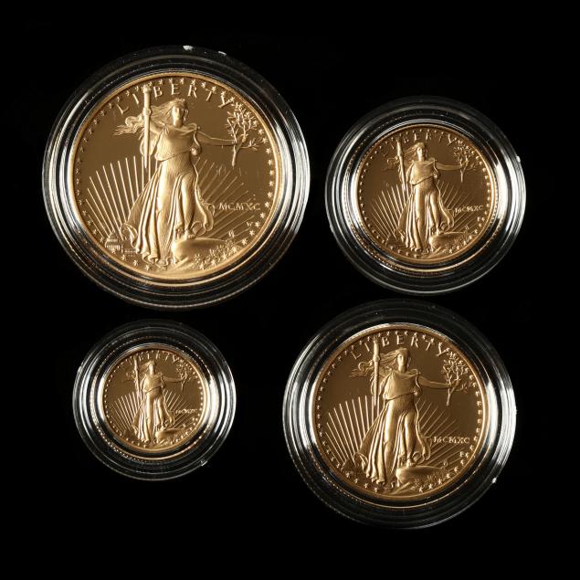 scarce-1990-four-coin-american-gold-eagle-proof-set