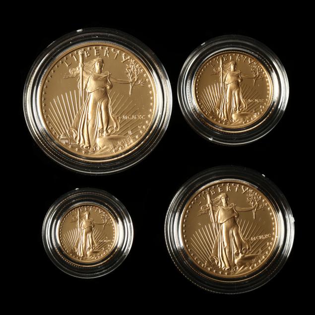 scarce-1990-four-coin-american-gold-eagle-proof-set