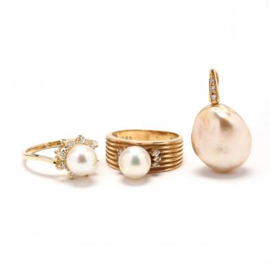 three-gold-pearl-and-diamond-jewelry-items