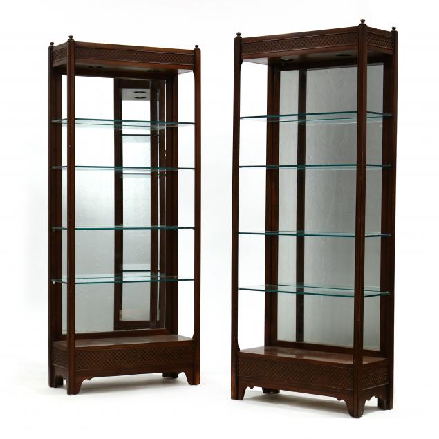 pair-of-chippendale-style-lighted-mahogany-open-display-shelves