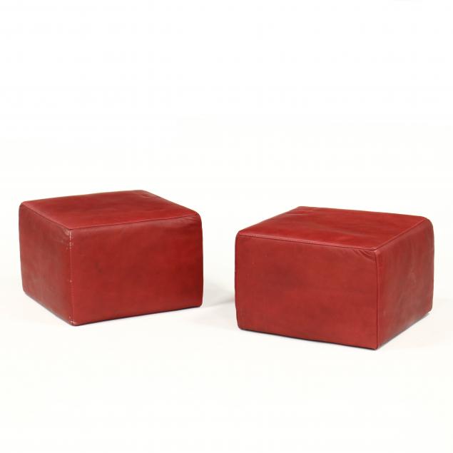 pair-of-italian-red-leather-ottomans
