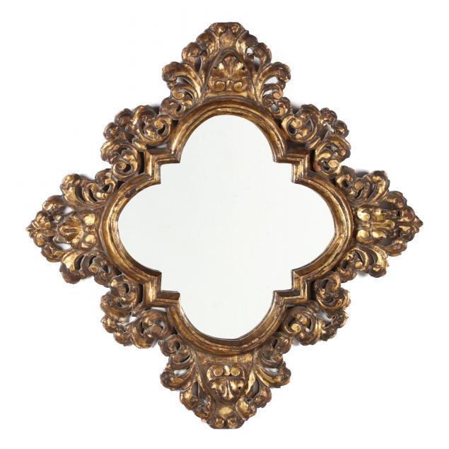 carved-and-gilt-quatrefoil-framed-mirror