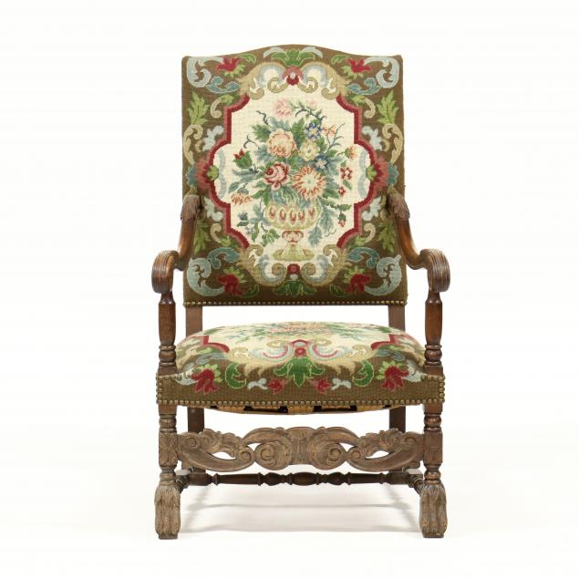 spanish-colonial-style-carved-walnut-hall-chair