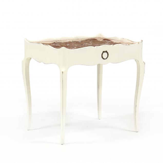 french-painted-marble-top-side-table