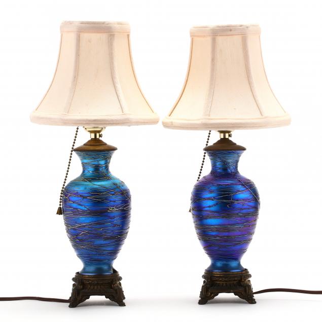 att-durand-pair-of-threaded-art-glass-table-lamps