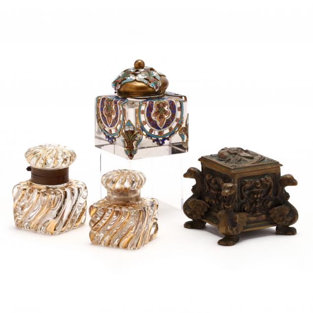 four-antique-inkwells