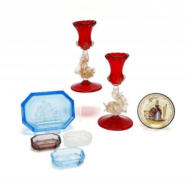 group-of-vintage-art-glass