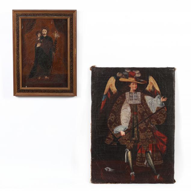 two-spanish-colonial-religious-paintings