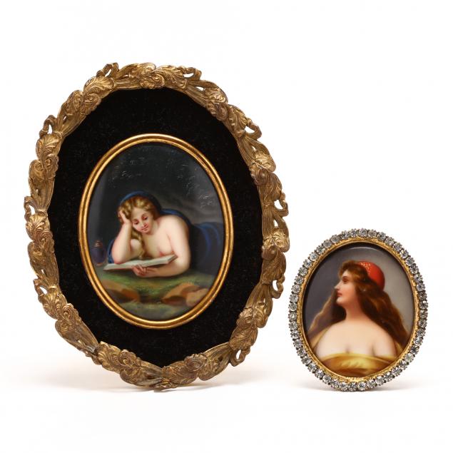 two-framed-porcelain-miniature-portrait-plaques