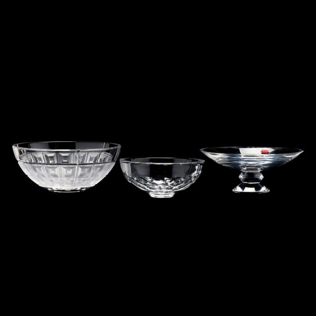 baccarat-rosenthal-and-orrefors-crystal-bowls