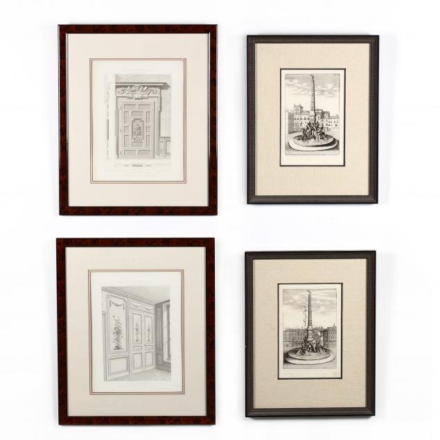two-framed-pairs-of-antique-architectural-prints