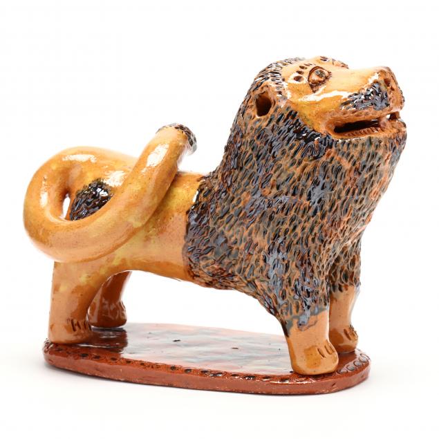 nc-folk-pottery-billy-ray-hussey-lion-figurine