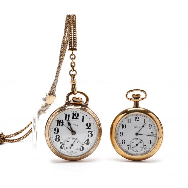 two-vintage-gold-filled-open-face-pocket-watches