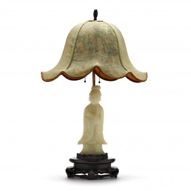 chinese-carved-hardstone-guanyin-table-lamp