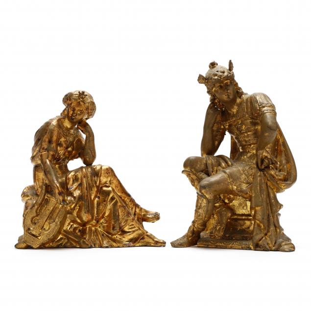 two-antique-gilt-metal-sculptures
