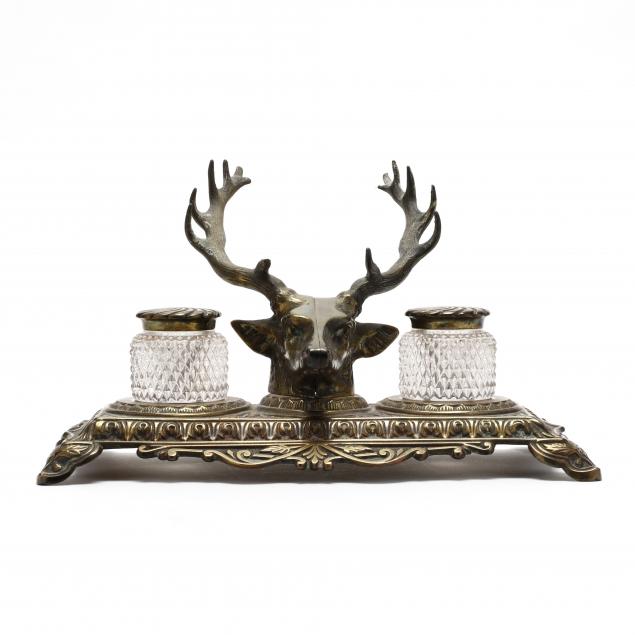 bradley-and-hubbard-stag-form-inkwell