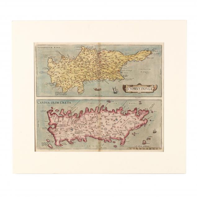 ortelius-abraham-i-cyprvs-insvla-i-and-i-candia-olim-creta-i