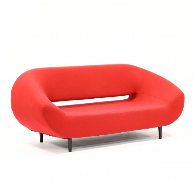 modernist-red-upholstered-sofa