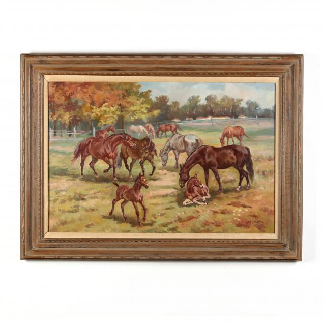 geza-rozmus-polish-1898-1980-horses-at-pasture