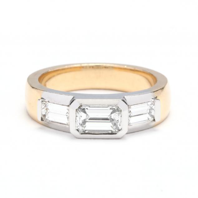 14kt-bi-color-gold-and-emerald-cut-diamond-ring