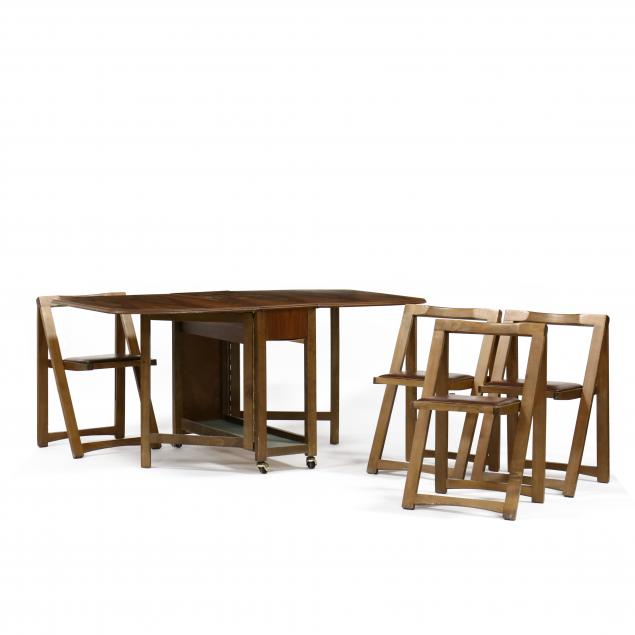 chatham-county-furniture-mid-century-drop-leaf-dining-table-with-folding-chairs