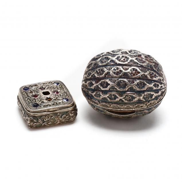 a-victorian-silver-nutmeg-grater-and-continental-bejewelled-silver-box