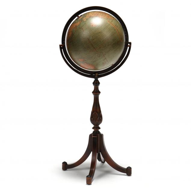 w-a-k-johnston-twelve-inch-terrestrial-globe-on-floor-stand