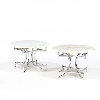pair-of-chrome-and-marble-side-tables
