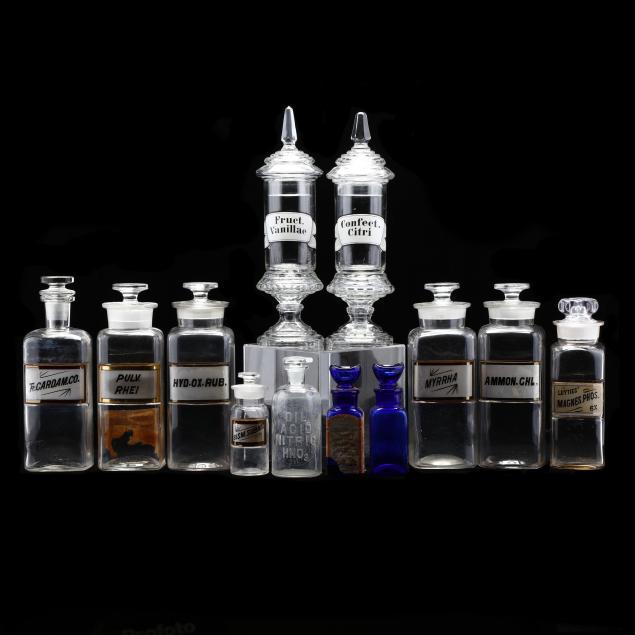 group-of-glass-apothecary-bottles